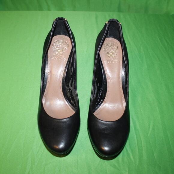 Vince Camuto Black Platform High Heel Gold Zip A2  Sz. 9 M - Picture 3 of 16